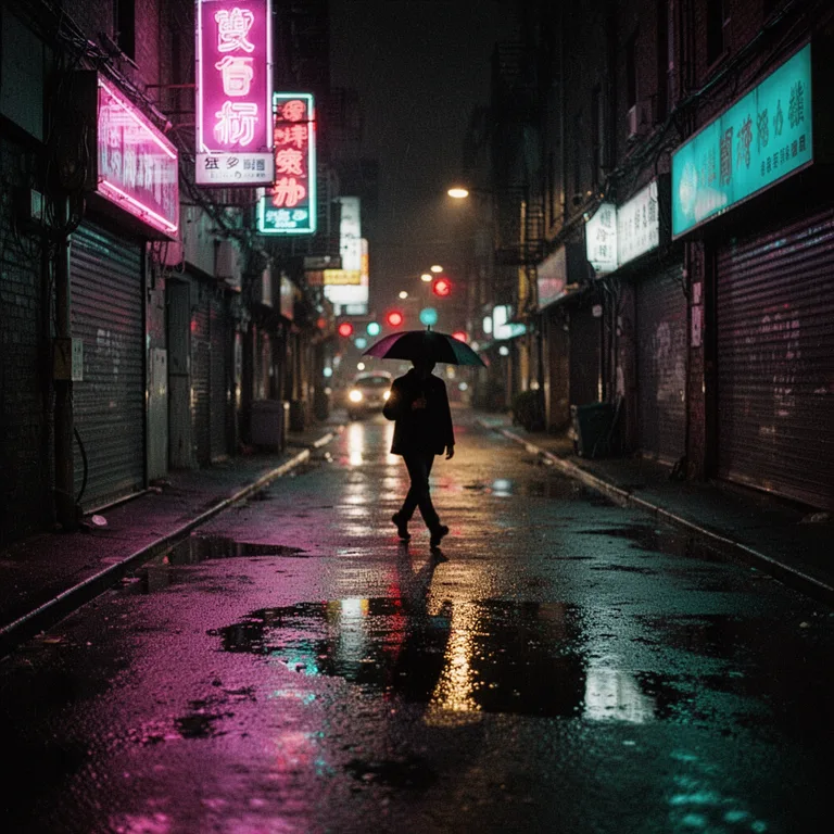 Rain-Soaked Street